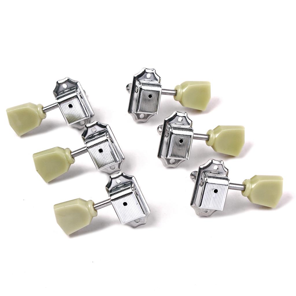 6x Electric Guitar Tuning Peg String Tuners Machine Heads Tuners Keys Silver