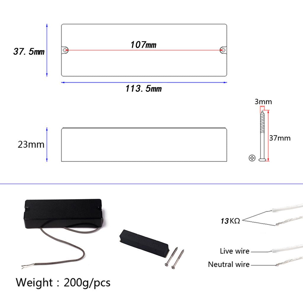 Noiseless Good Balance 5 String Bass Guitar Sealed Pickup