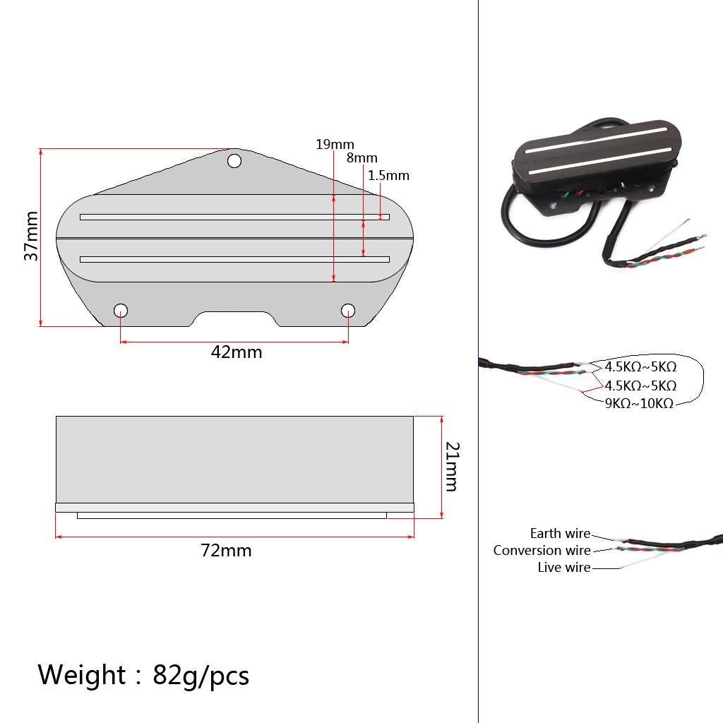 Dual Rail Humbucker Pickup for TL Electric Guitar