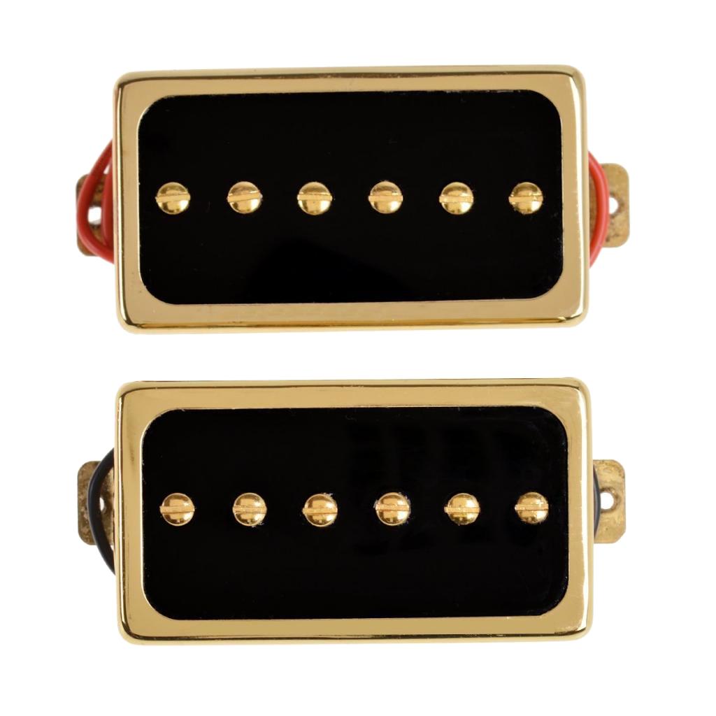 2 Pieces Electric Guitar Pickups Double Coil Humbucker Pickups Golden Black