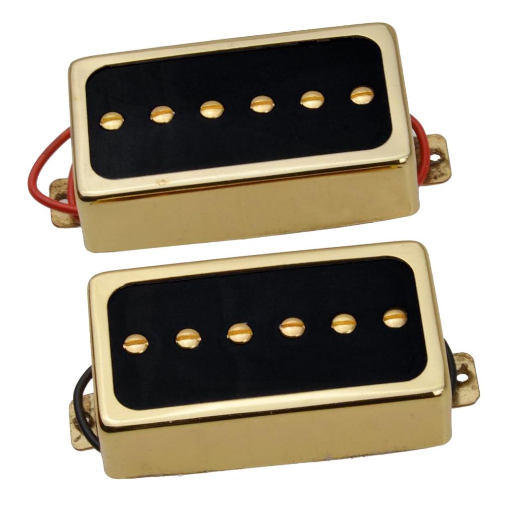 2 Pieces Electric Guitar Pickups Double Coil Humbucker Pickups Golden Black