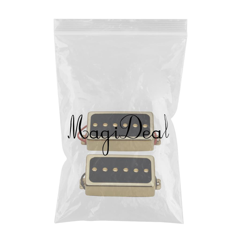 2 Pieces Electric Guitar Pickups Double Coil Humbucker Pickups Golden Black