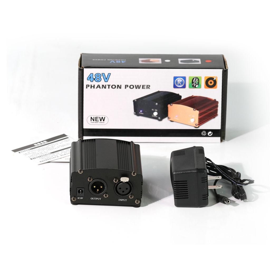 Universal 48V Phantom Power Supply Box for Condenser Microphones