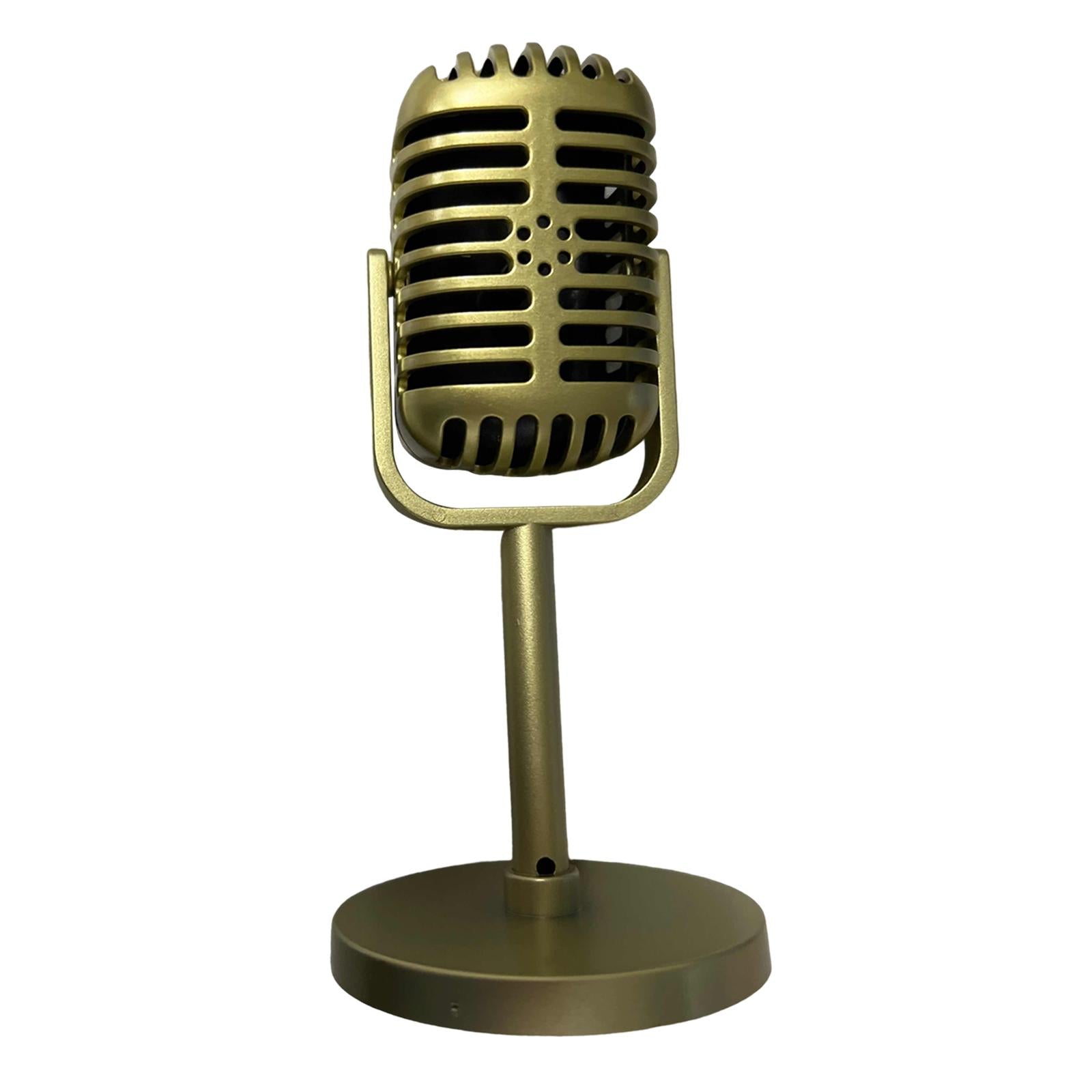 Classic Retro Vintage Style Microphone Prop Photography Props Old Mic Golden