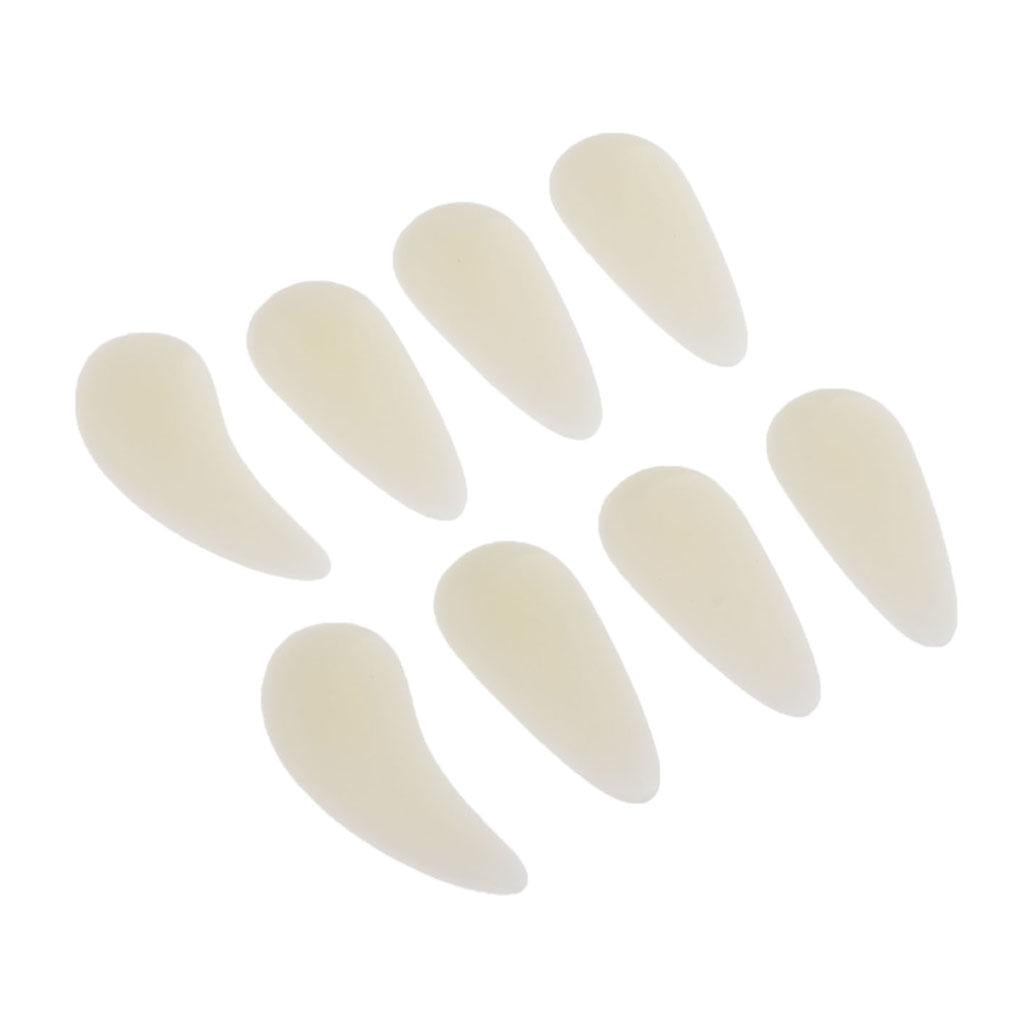 8pcs Plastic Guzheng Finger Picks Nails Set for Kids Children Beige M