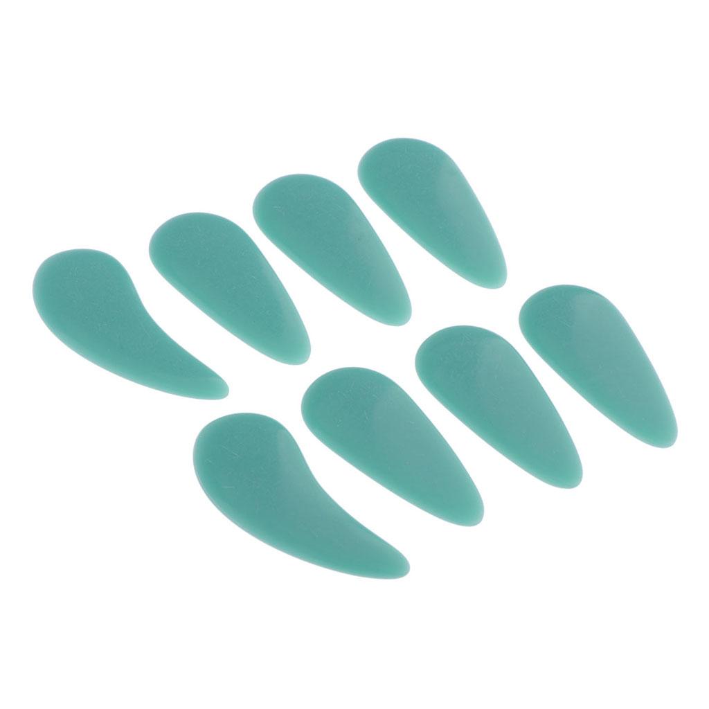8pcs Plastic Guzheng Finger Picks Nails Set for Kids Children Blue M