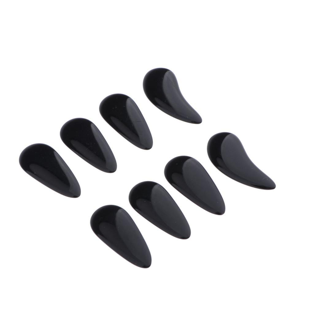 8pcs Plastic Guzheng Finger Picks Nails Set for Kids Children Black L