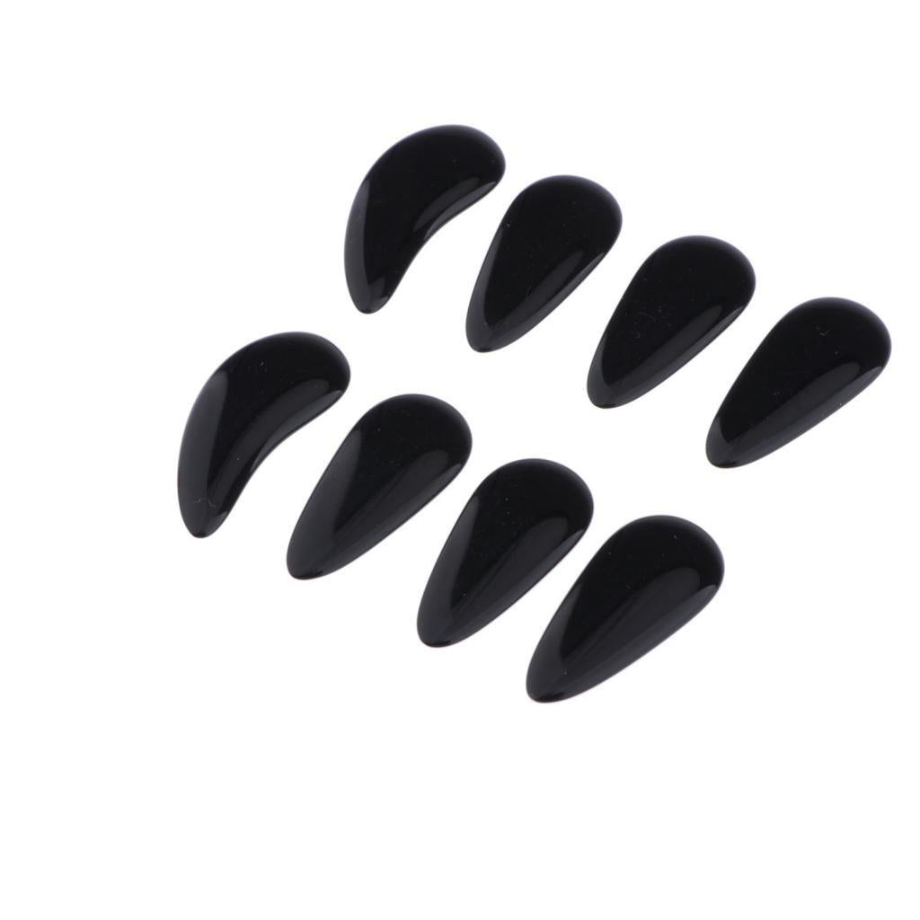 8pcs Plastic Guzheng Finger Picks Nails Set for Kids Children Black S