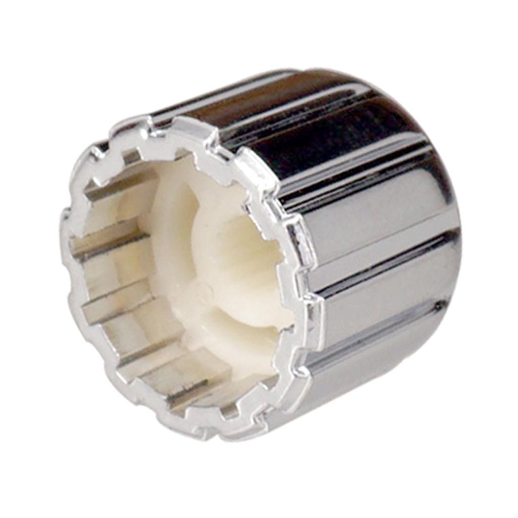 4pcs Plastic Electric Guitar Bass Volume Tone Control Dome Knobs Cap Silver