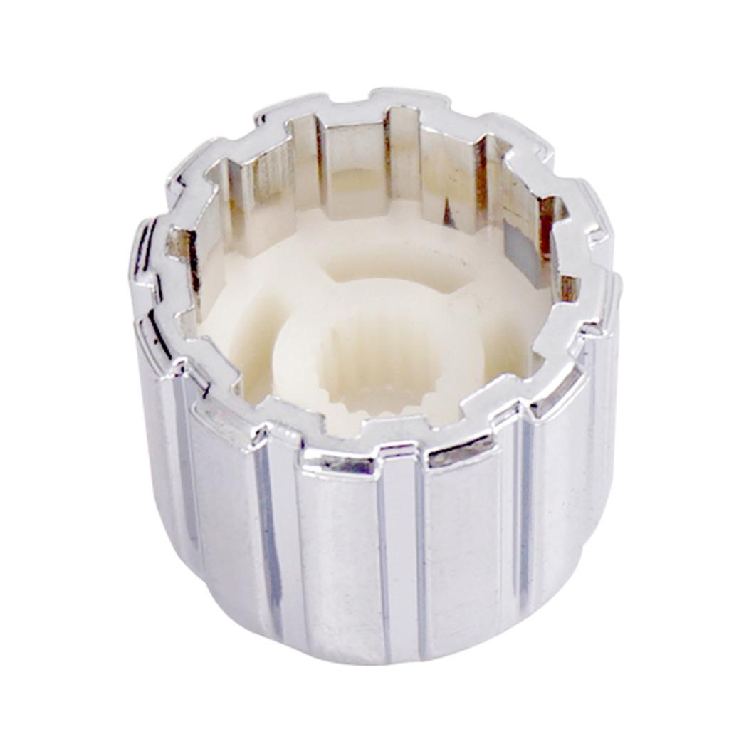 4pcs Plastic Electric Guitar Bass Volume Tone Control Dome Knobs Cap Silver