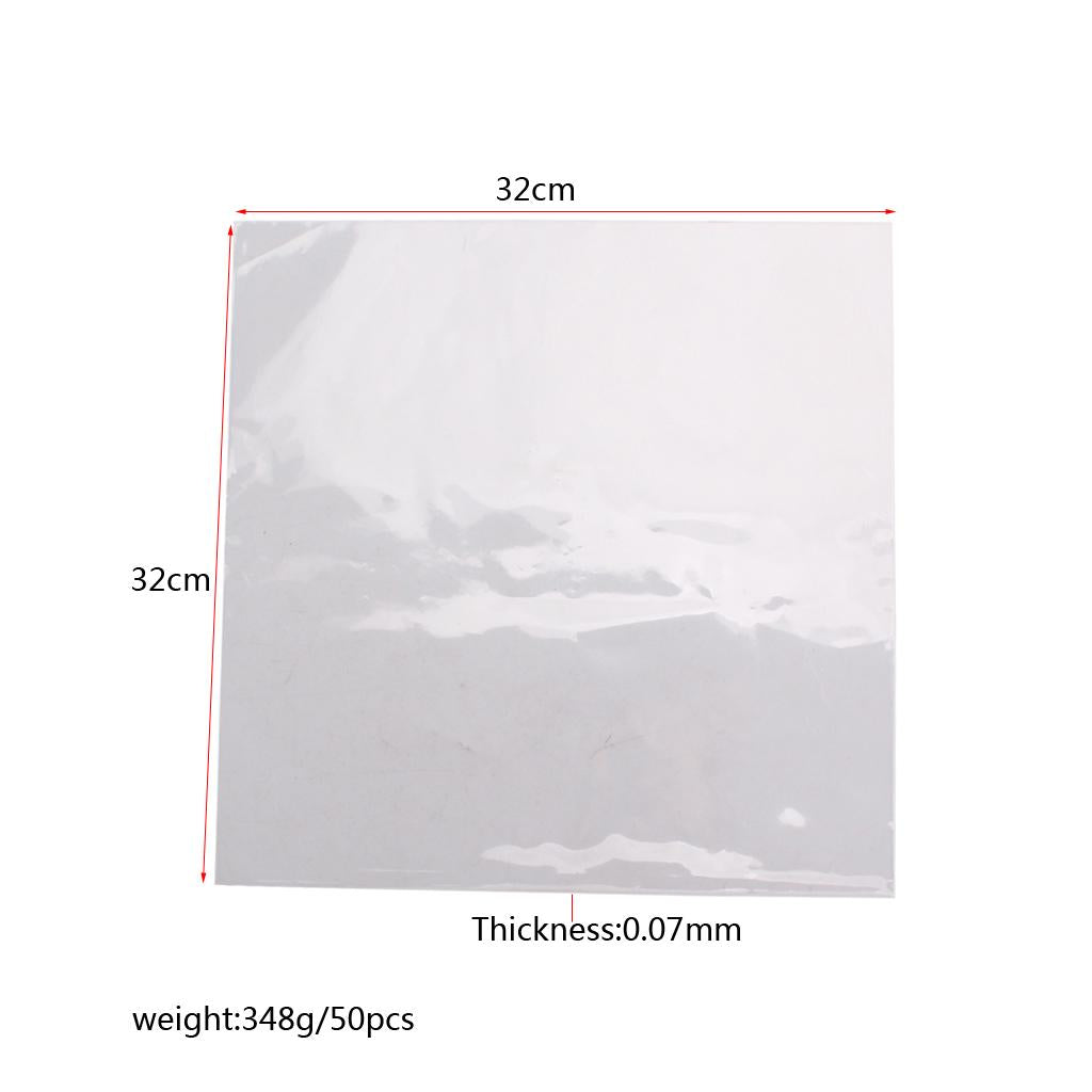 50pieces Plastic Record Sleeves Outer Clear for 12inch LP LD Storage Accs