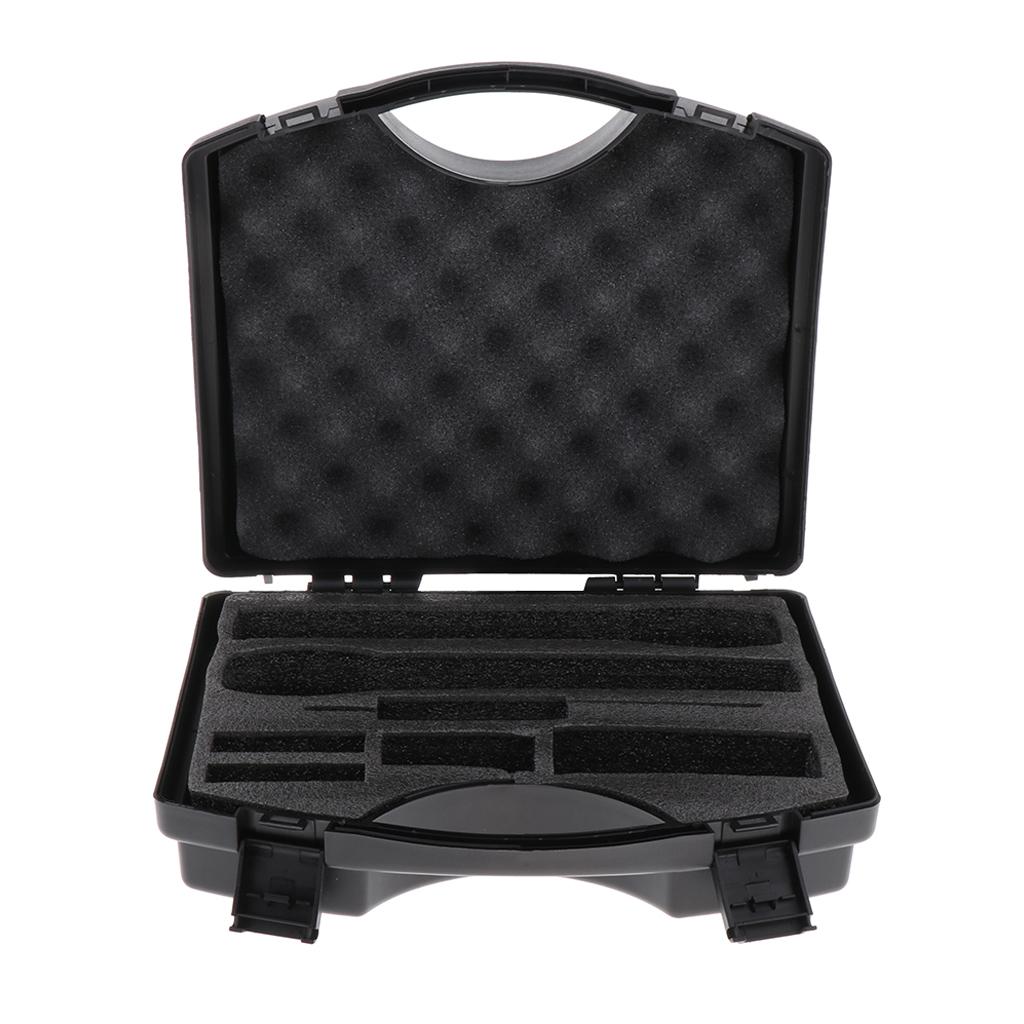 1x Durable Plastic Microphone Storage Case Box Fit 2 Mic Microphone Black