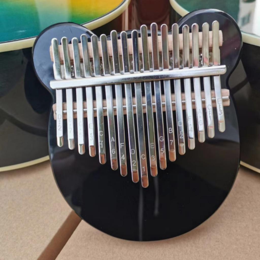 Kalimba 17 Key Thumb Piano Acrylic Black Mbira Gift with Case Tuner Hammer