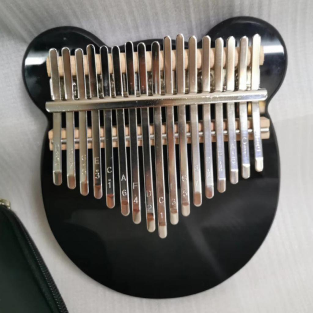 Kalimba 17 Key Thumb Piano Acrylic Black Mbira Gift with Case Tuner Hammer