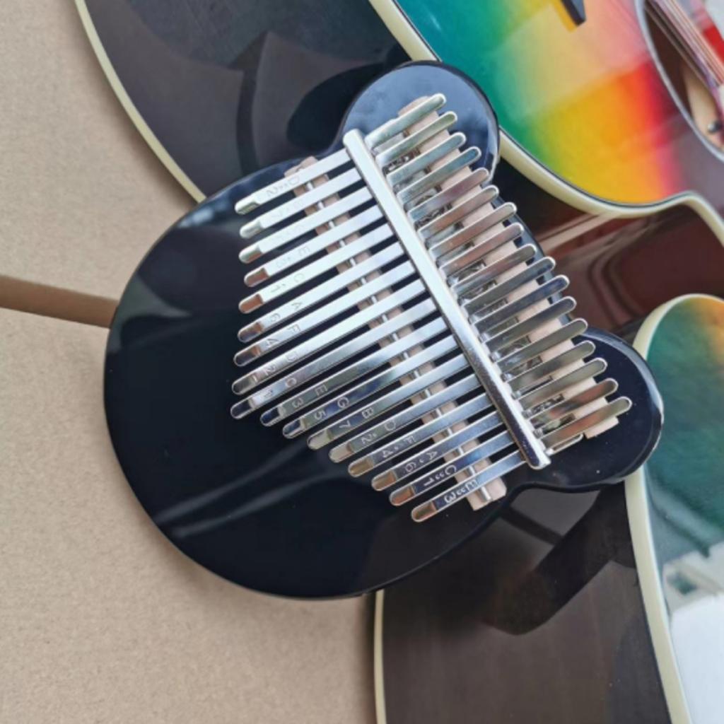 Kalimba 17 Key Thumb Piano Acrylic Black Mbira Gift with Case Tuner Hammer