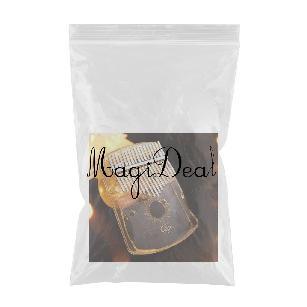 1Pc 17-Key Crystal Kalimba Finger Thumb Piano Mbira Soft Handle Clear