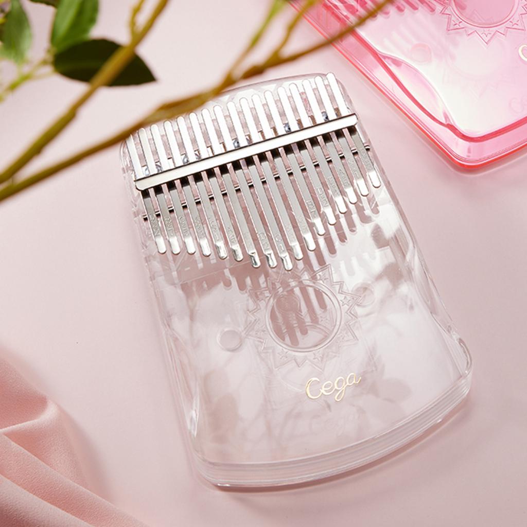 1Pc 17-Key Crystal Kalimba Finger Thumb Piano Mbira Soft Handle Clear