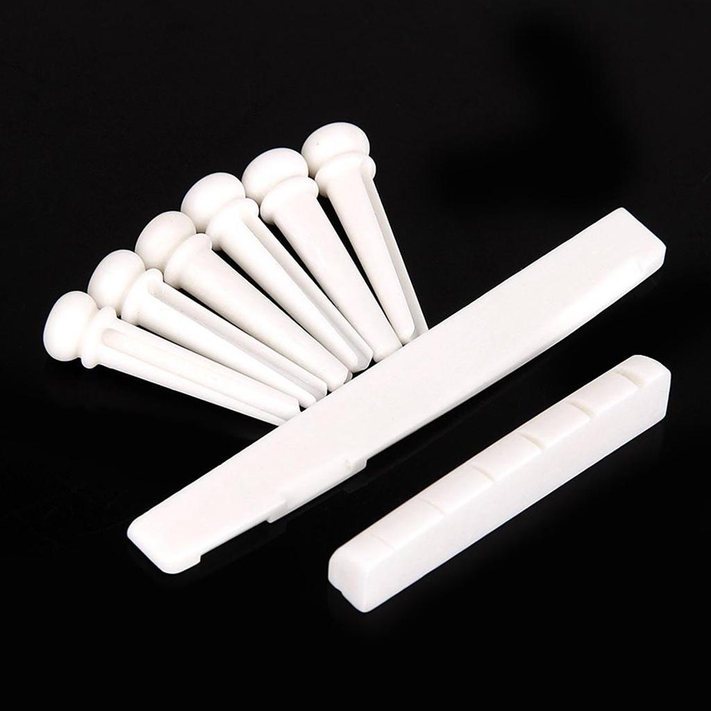 Classical Guitar Bridge Saddle Cattle Bone 6 String Slotted Nut New