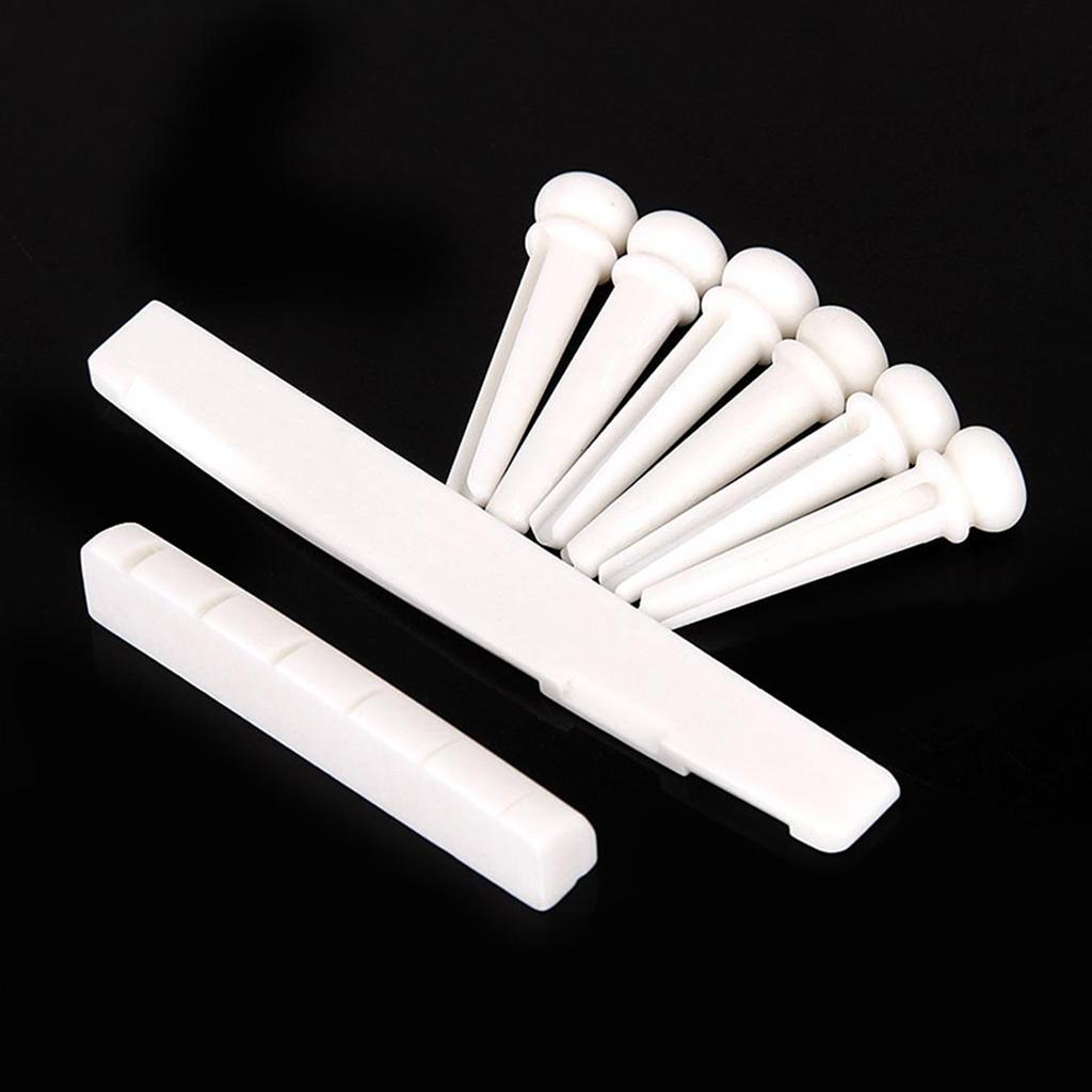 Classical Guitar Bridge Saddle Cattle Bone 6 String Slotted Nut New