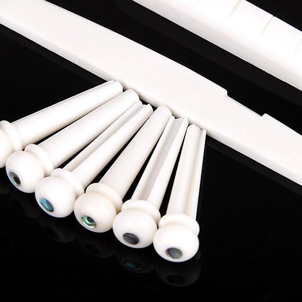 Classical Guitar Bridge Saddle Cattle Bone 6 String Slotted Nut New