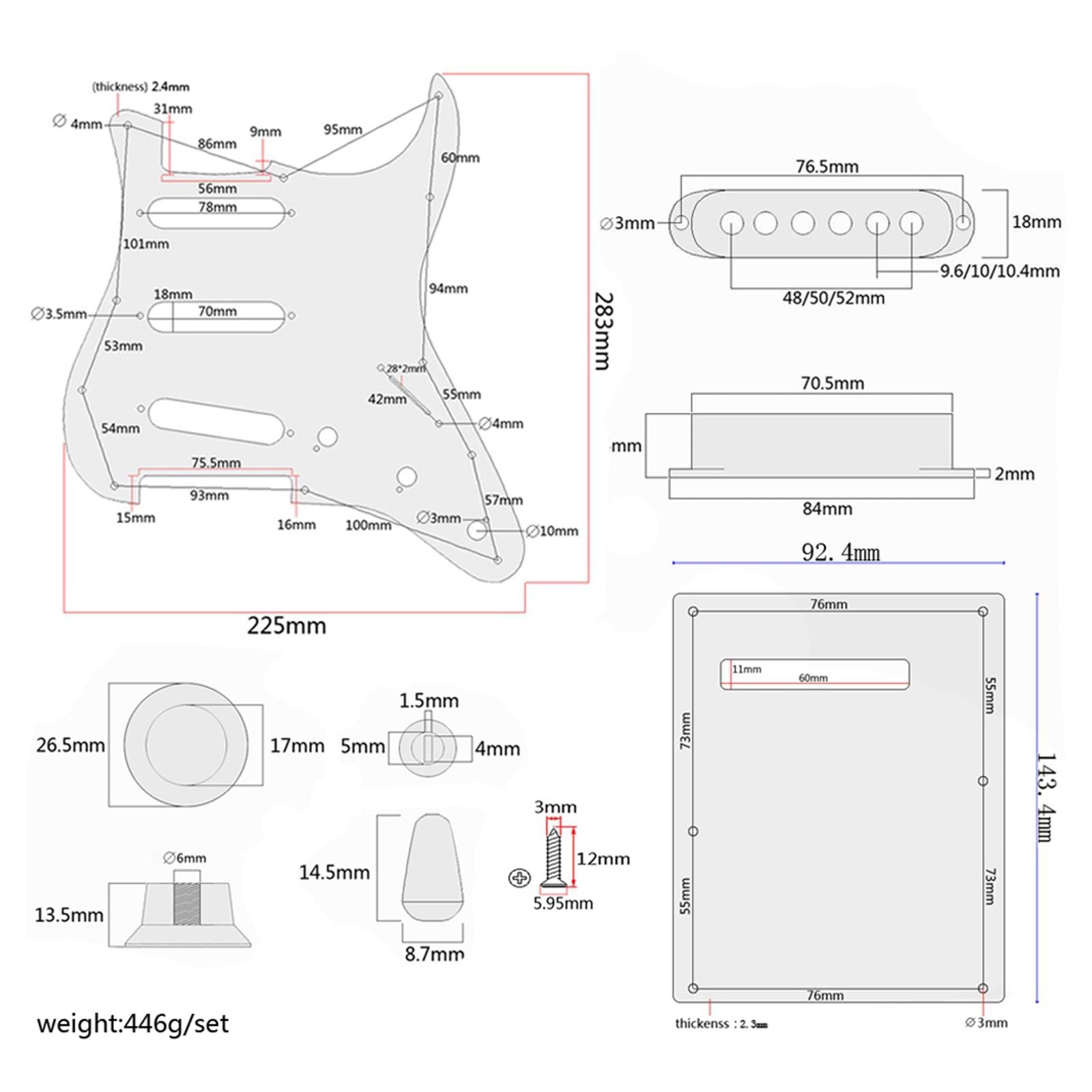 Electric Guitar Loaded Pickguard Scratch Plate for ST Electric Guitar Beige