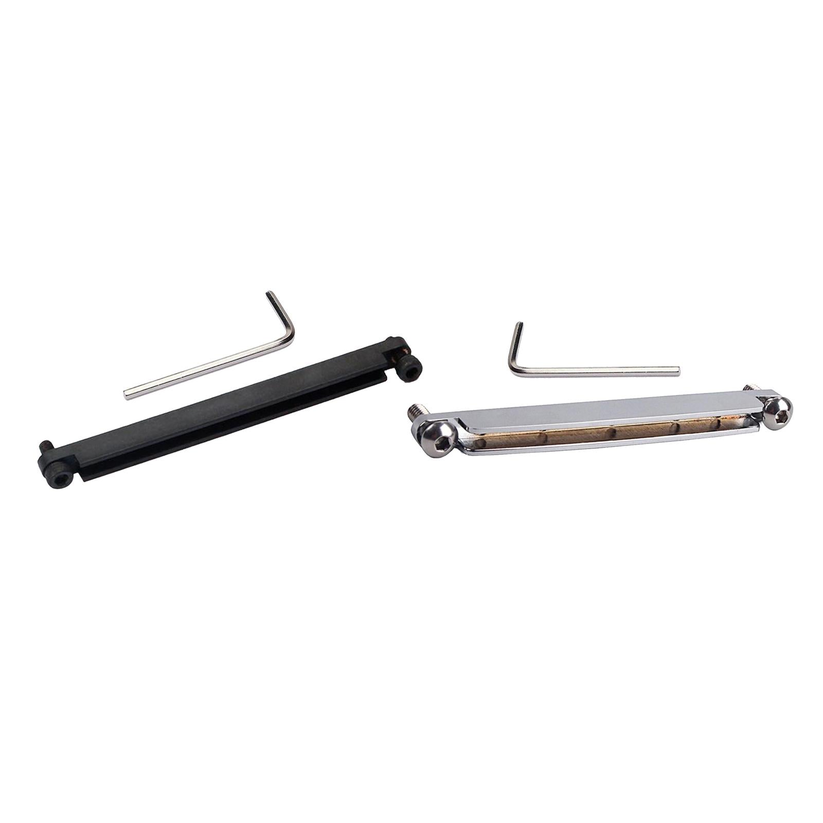 1PC Steel Guitar Bridge Adjust Saddle Rail Heighting Folk Guitar Replace Old silver