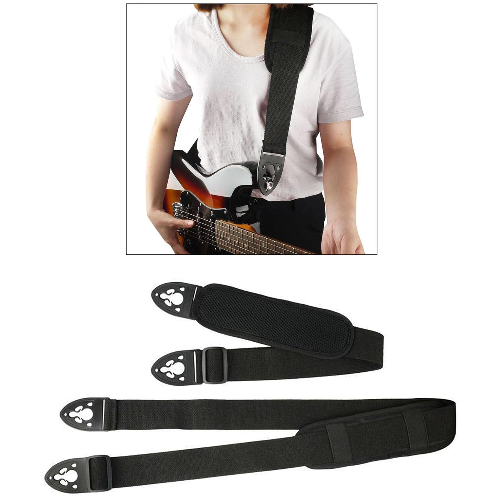 Electric Bass Adjustable Soft Guitar Strap Shoulder Pad Quick Lock 29 inch