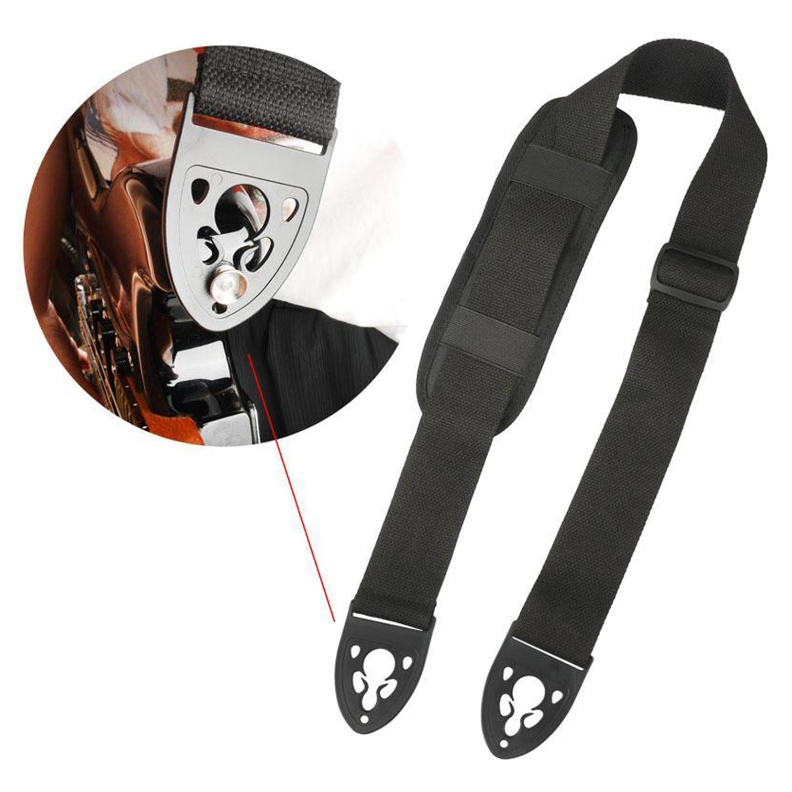 Electric Bass Adjustable Soft Guitar Strap Shoulder Pad Quick Lock 52 inch