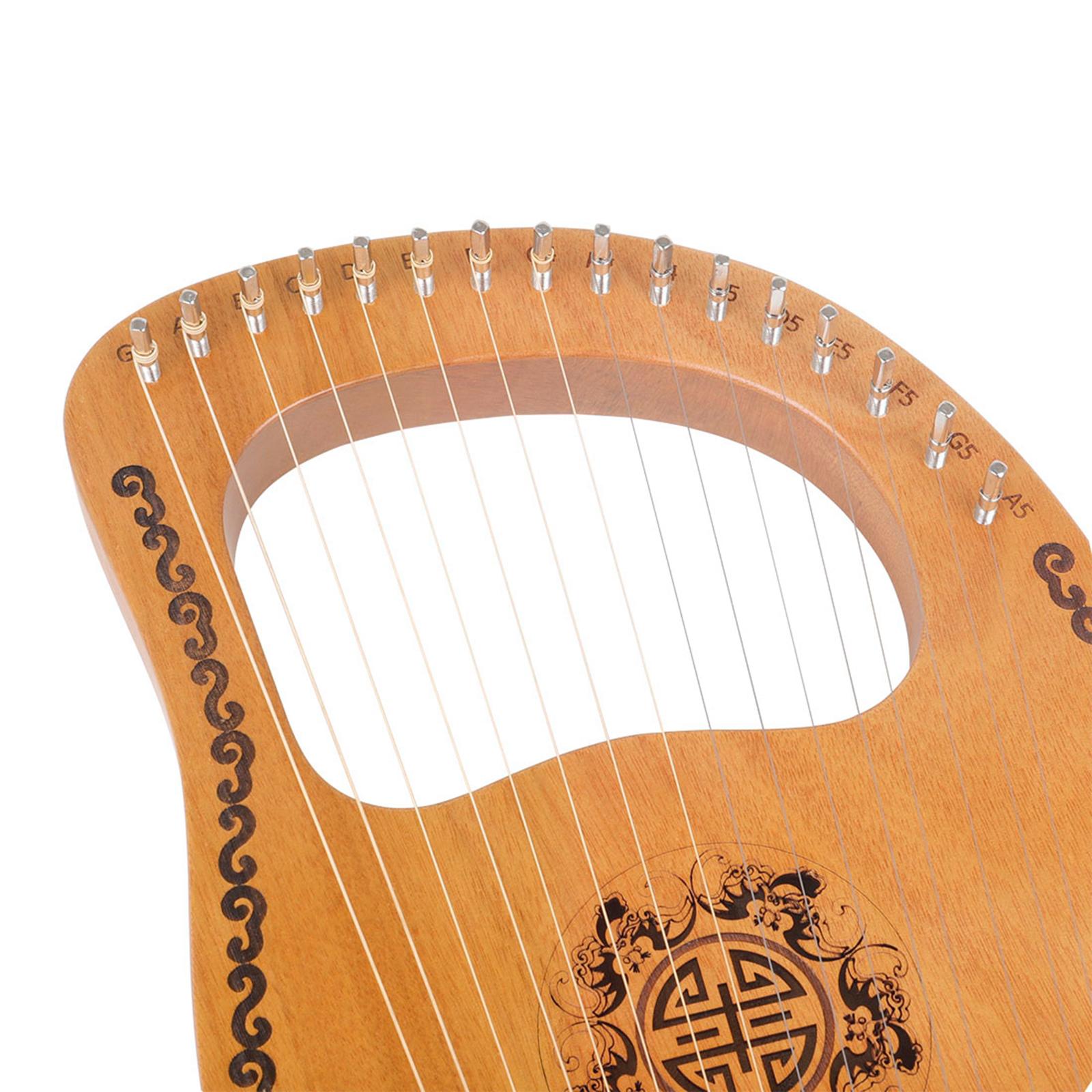 Portable Engraved Exquisite Harp and Wrench Great Gift for Music Lovers Kids