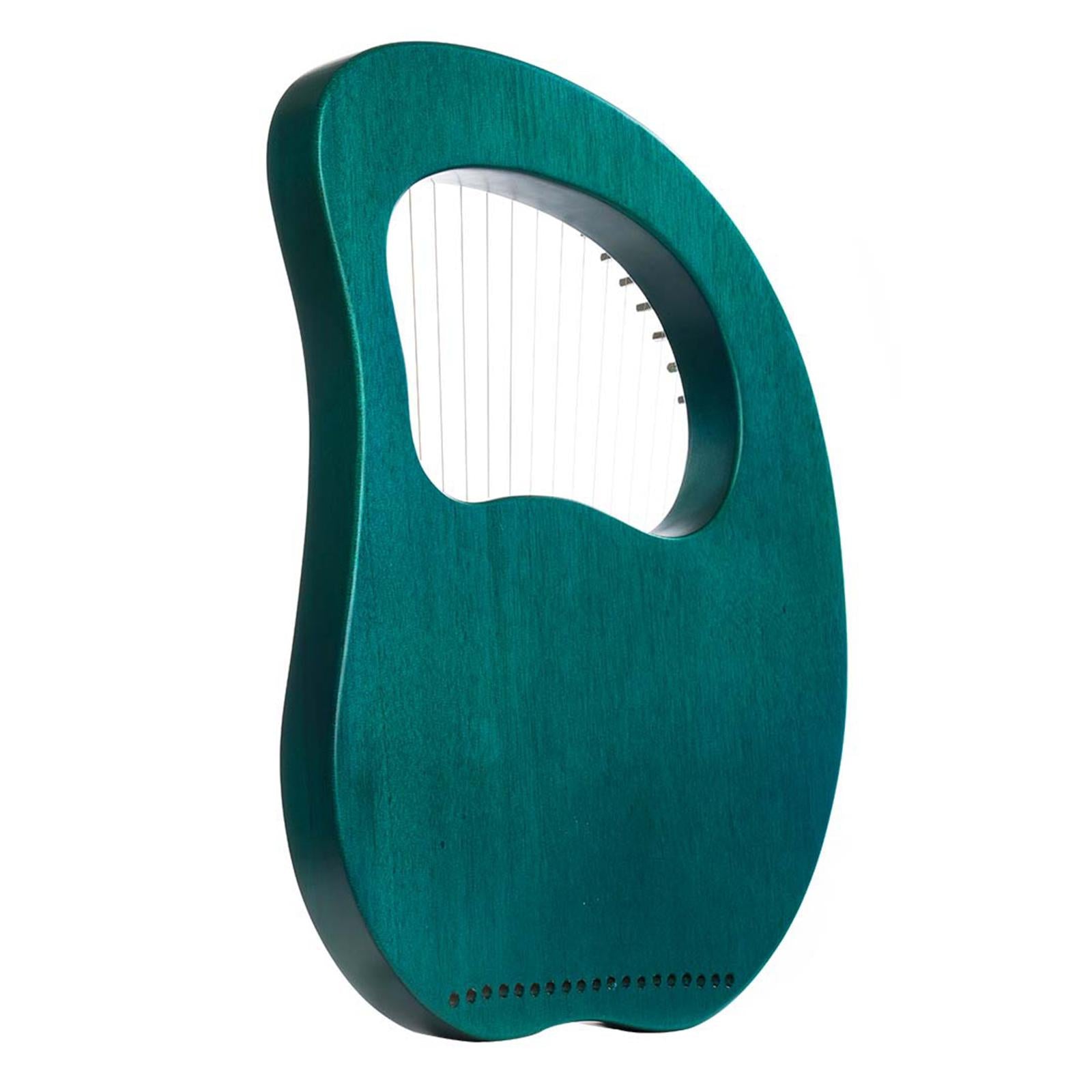 Lyre Harp Mahogany with Tuning Wrench New Year Gift for Music Lovers Kid green 19 string