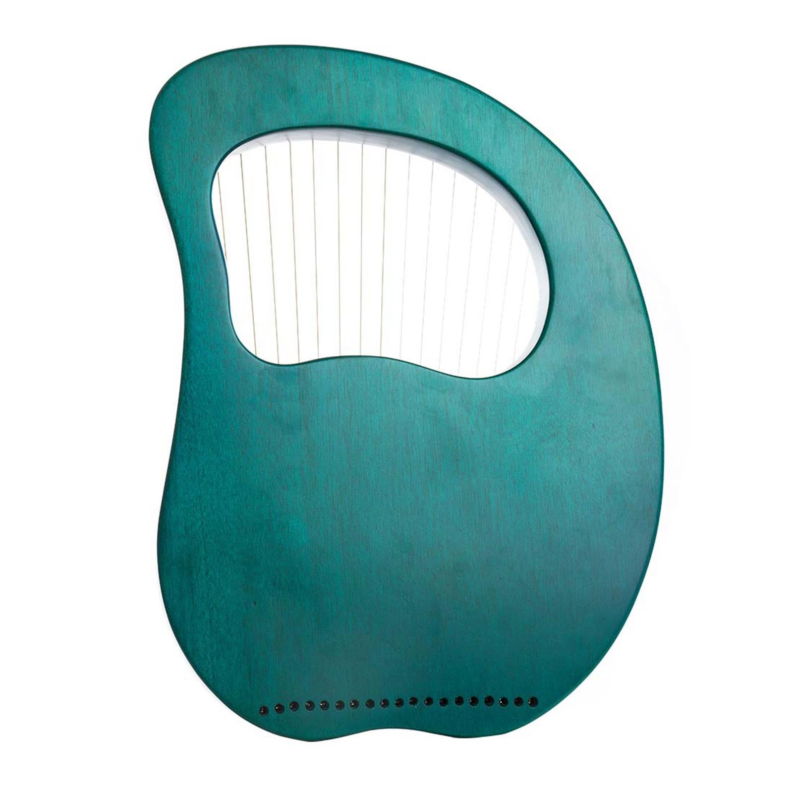 Lyre Harp Mahogany with Tuning Wrench New Year Gift for Music Lovers Kid green 19 string