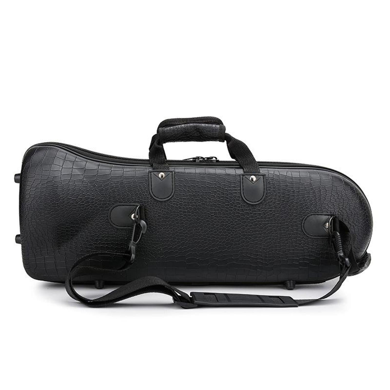 Brass Wind Black Musical Trumpet Case Oxford Gig Bag Black Crocodile Grain