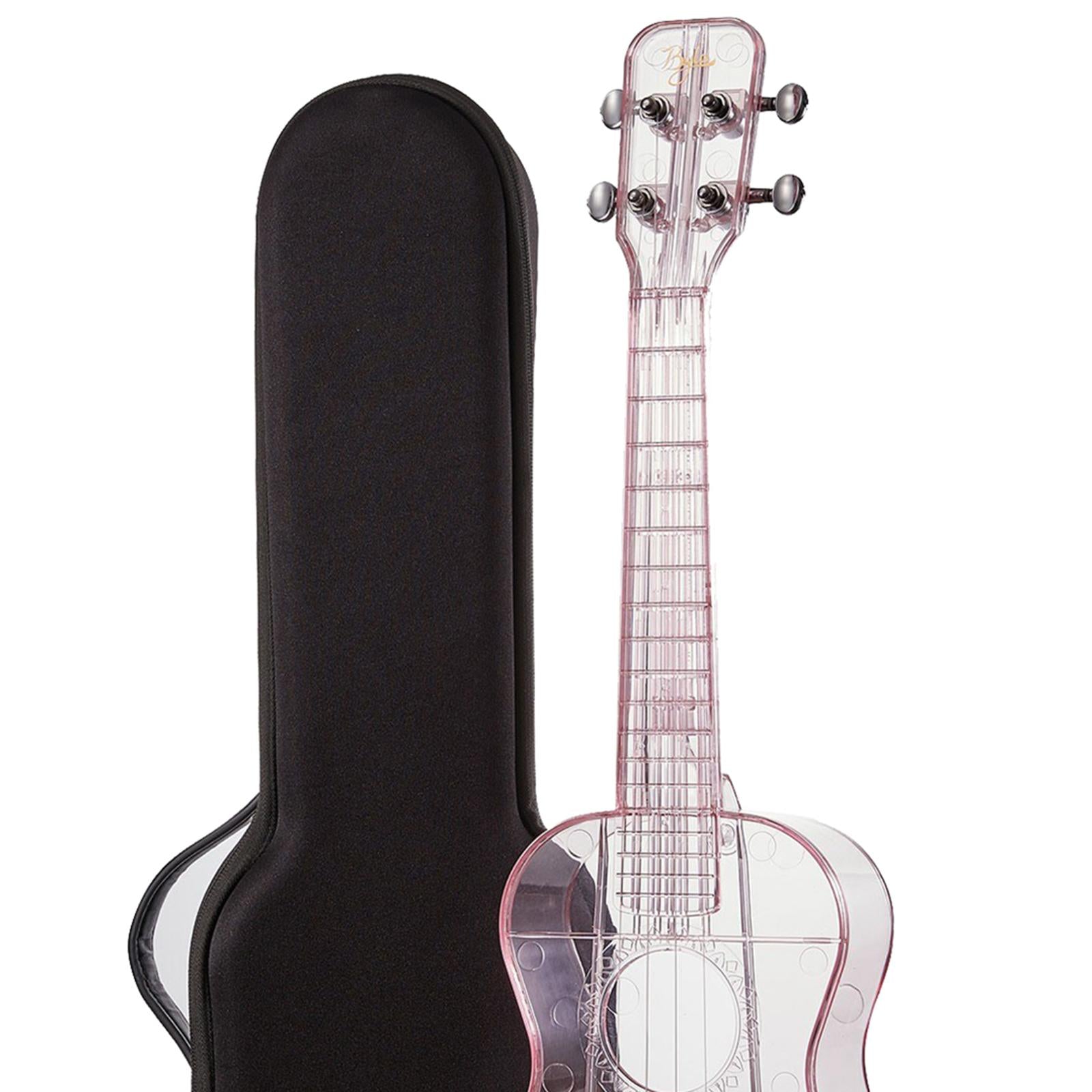 Transparent Ukulele Air-nova 4-String with Gig Bag Strings 3 Picks Gift transparent pink