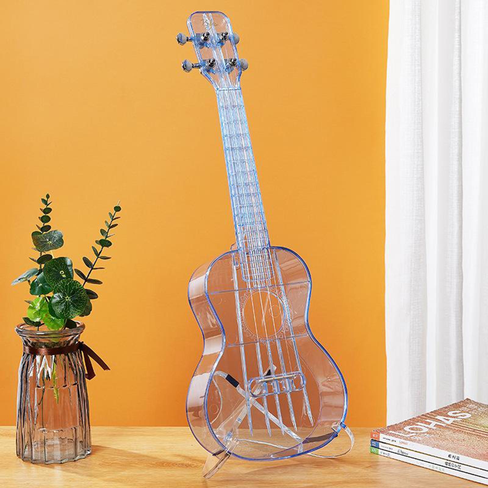 Transparent Ukulele Air-nova 4-String with Gig Bag Strings 3 Picks Gift transparent blue