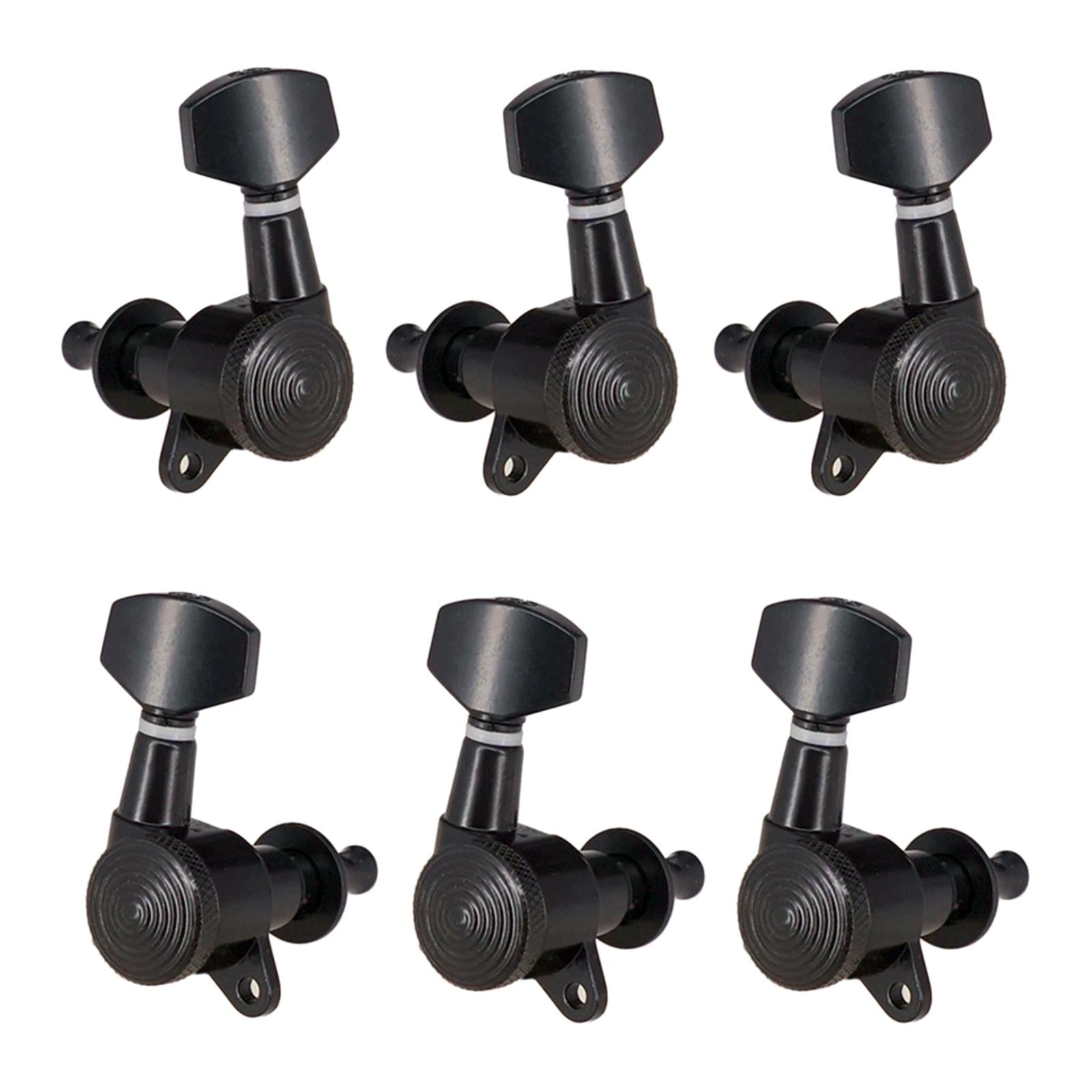 6 Pieces Guitar String Tuning Pegs,Tuner Machine Heads Knobs 3R 3L Black