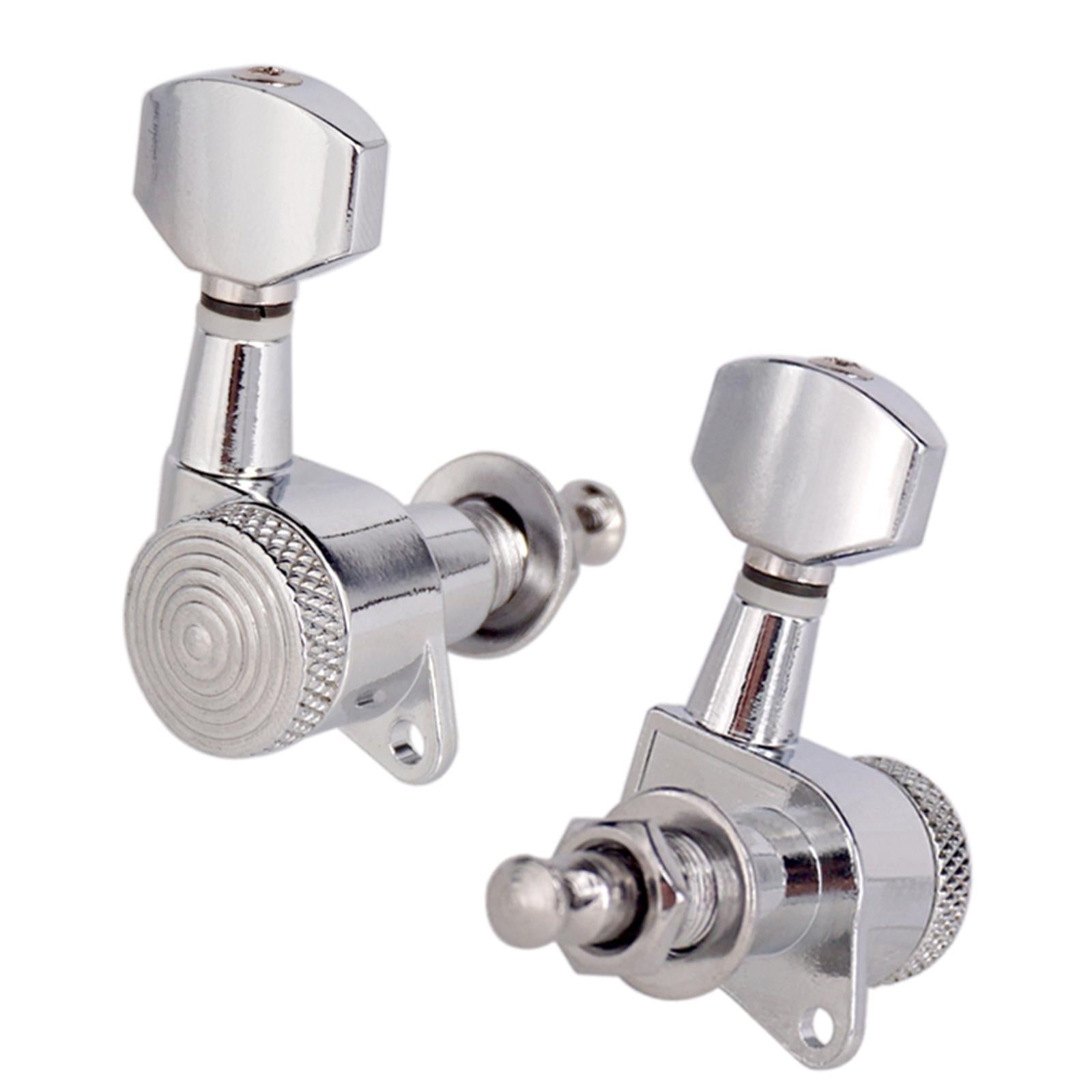 6 Pieces Guitar String Tuning Pegs,Tuner Machine Heads Knobs 3R 3L Silver