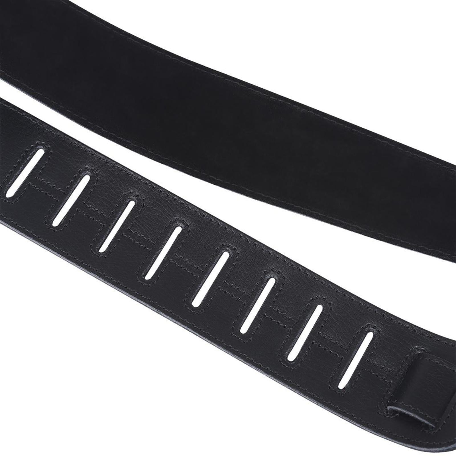 Adjustable Cowhide Soft Strap for Electric Acoustic Guitar Bass Black