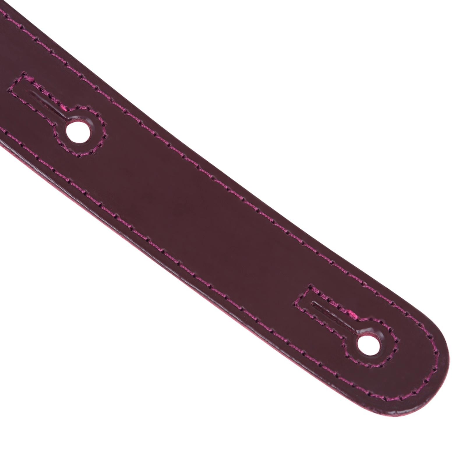 Adjustable Cowhide Soft Strap for Electric Acoustic Guitar Bass Dark Red