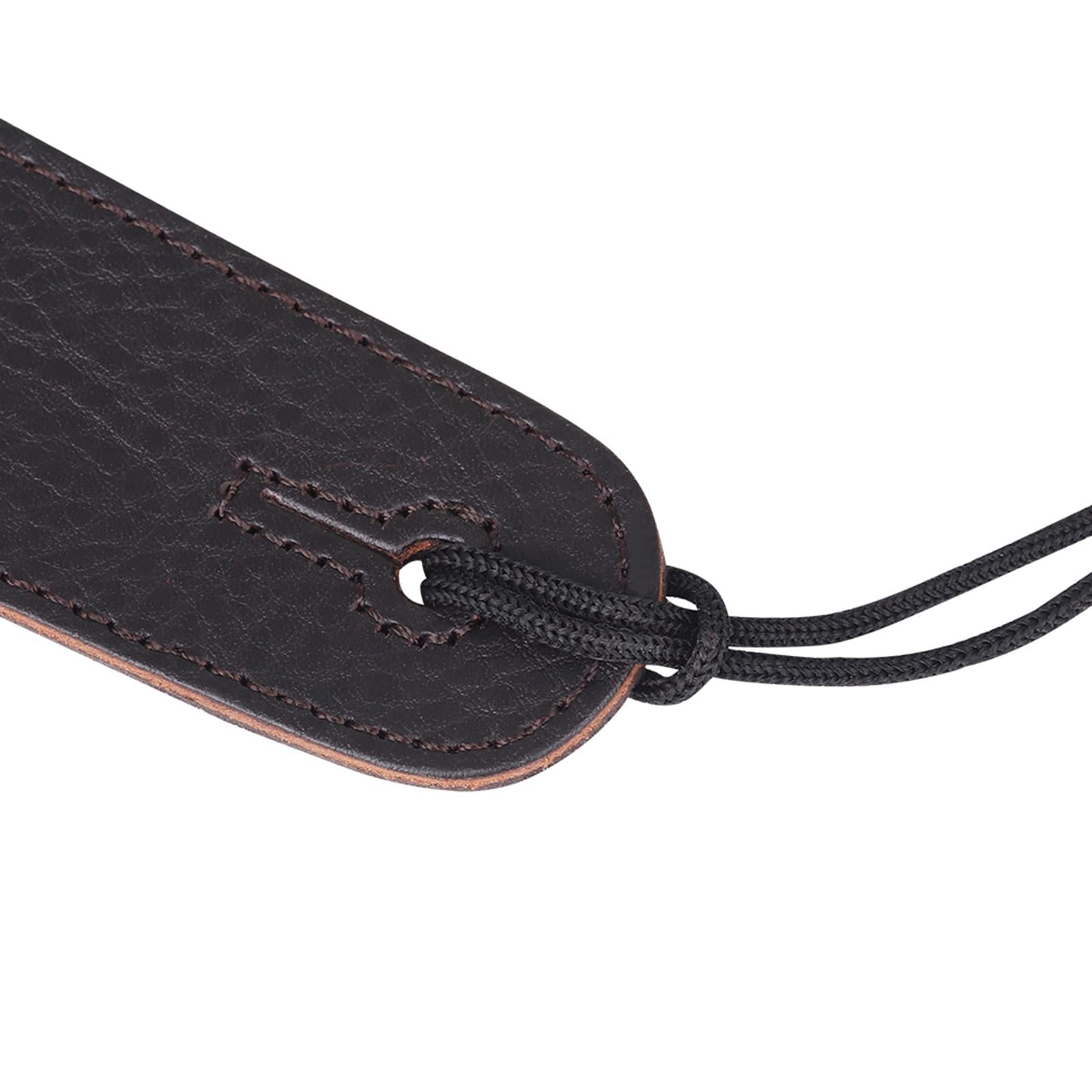 Adjustable Cowhide Soft Strap for Electric Acoustic Guitar Bass Brown