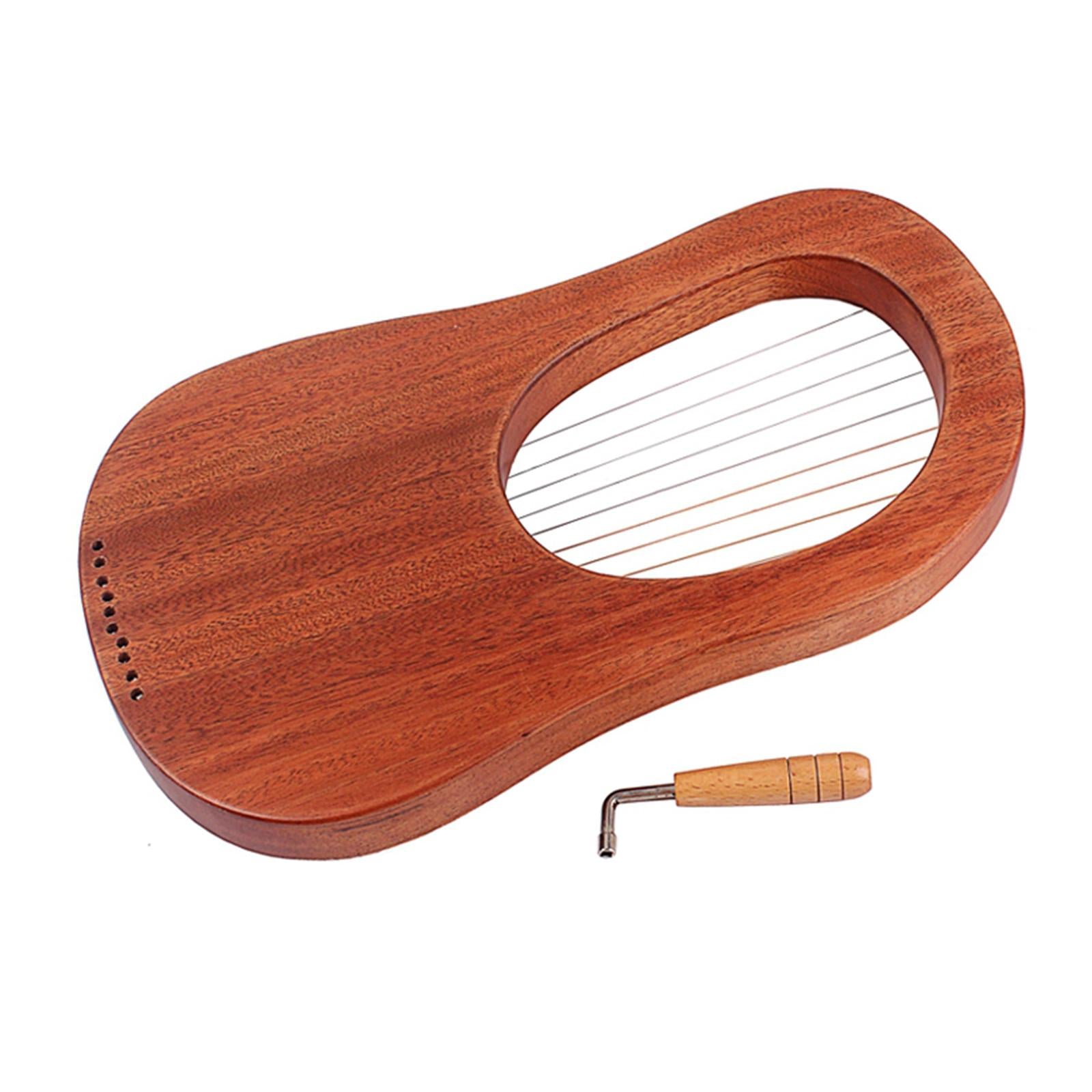 10-string Lyre Harp Okoume & Wrench Perfect Gifts for Kids Adults Friends