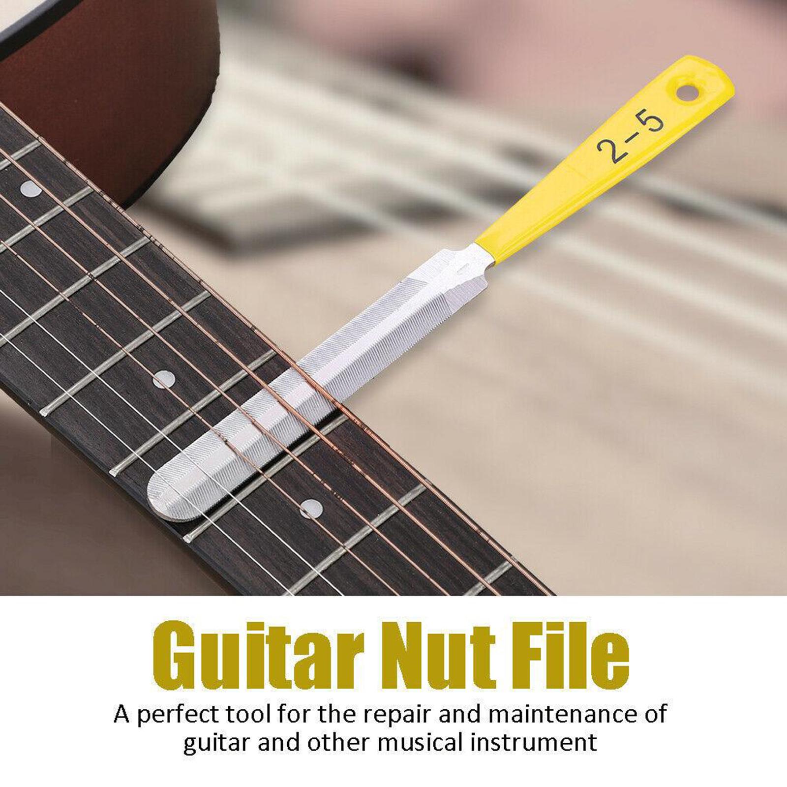 Guitar Nut File Set Double Edge Nut Slotting File for Electric Guitar Parts