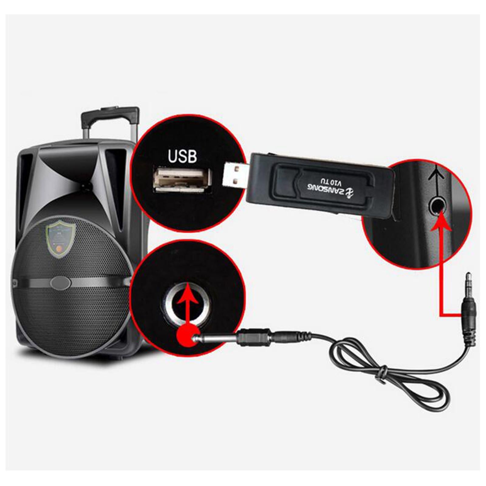 Pro V10 Wireless VHF Handheld Microphone with USB Receiver Karaoke Mic