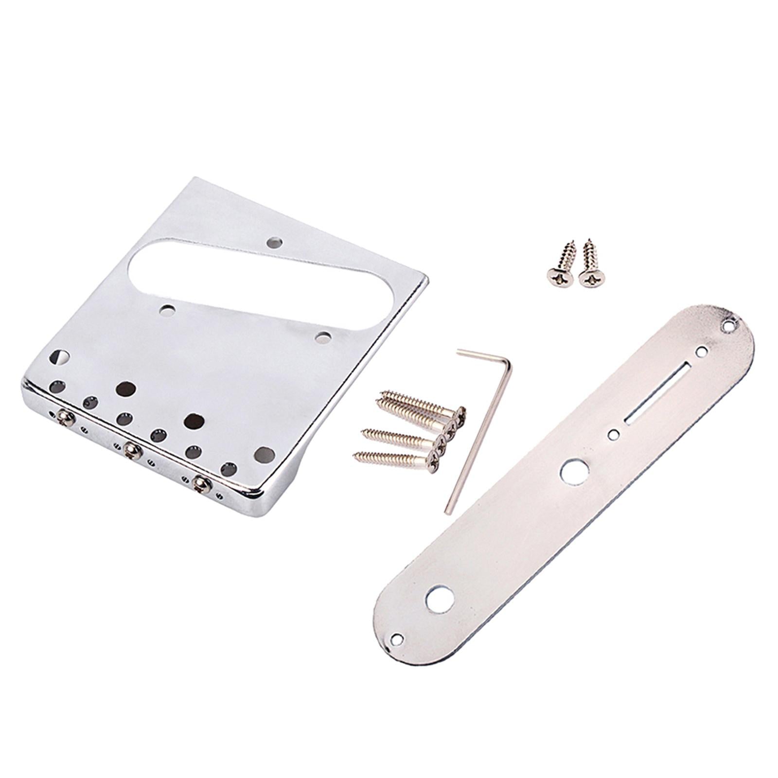 Chrome Electric Guitar Bridge Steel Base Brass Saddles for TL Guitar Parts