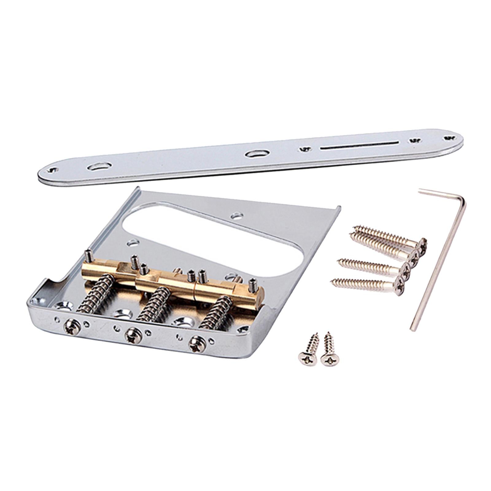 Chrome Electric Guitar Bridge Steel Base Brass Saddles for TL Guitar Parts