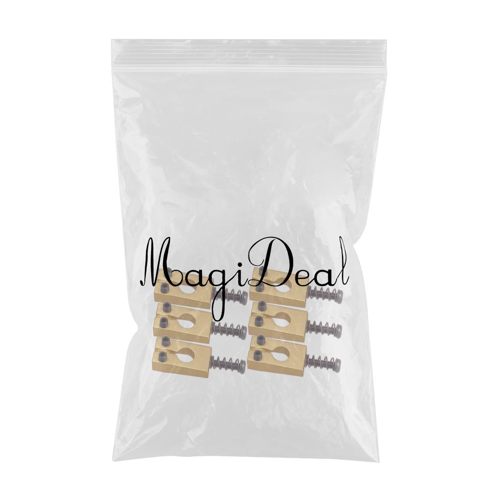 Set of 6 Brass Golden Guitar Bridge Saddles fit for ST Electric Guitar Parts black screw