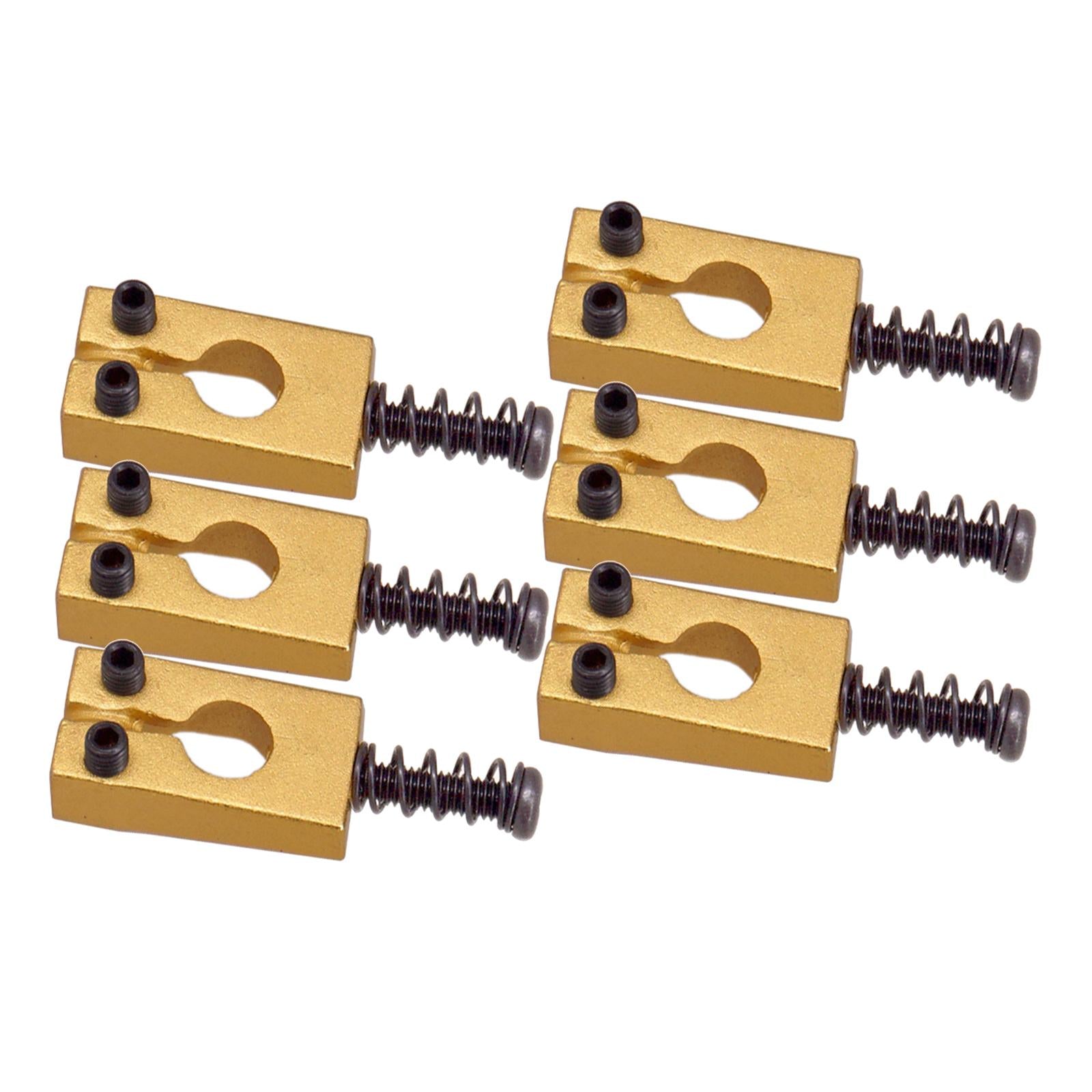 Set of 6 Brass Golden Guitar Bridge Saddles fit for ST Electric Guitar Parts black screw