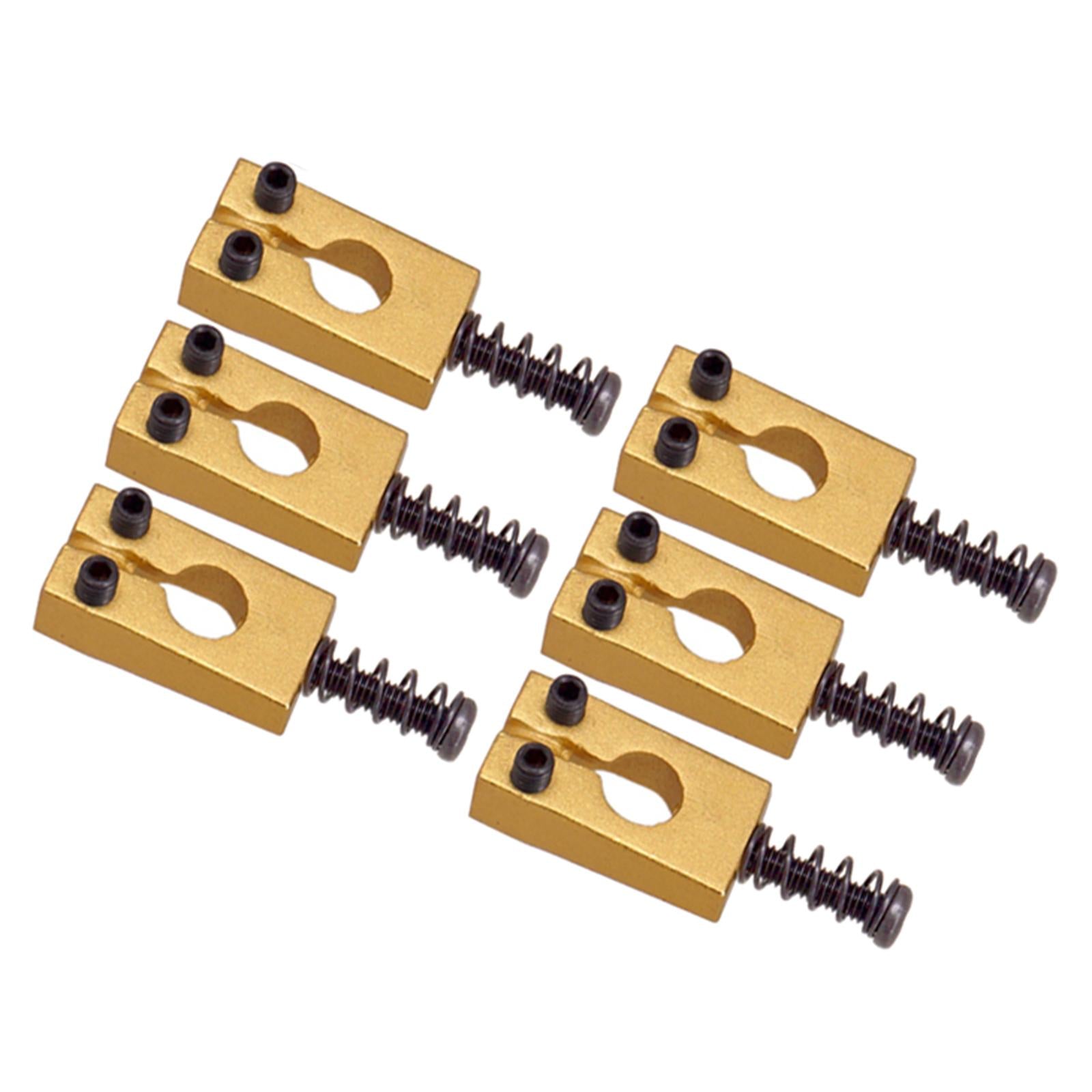 Set of 6 Brass Golden Guitar Bridge Saddles fit for ST Electric Guitar Parts black screw