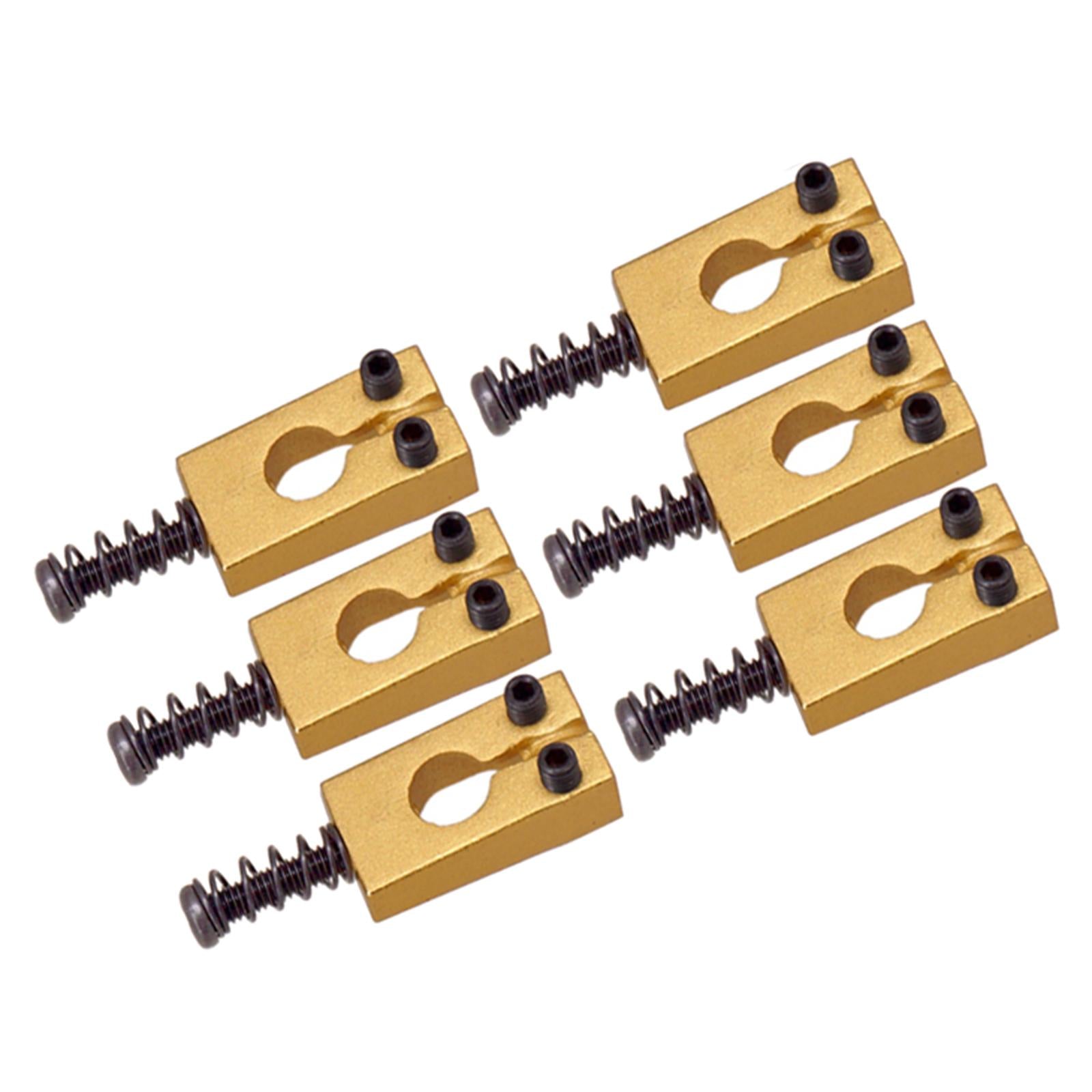 Set of 6 Brass Golden Guitar Bridge Saddles fit for ST Electric Guitar Parts black screw
