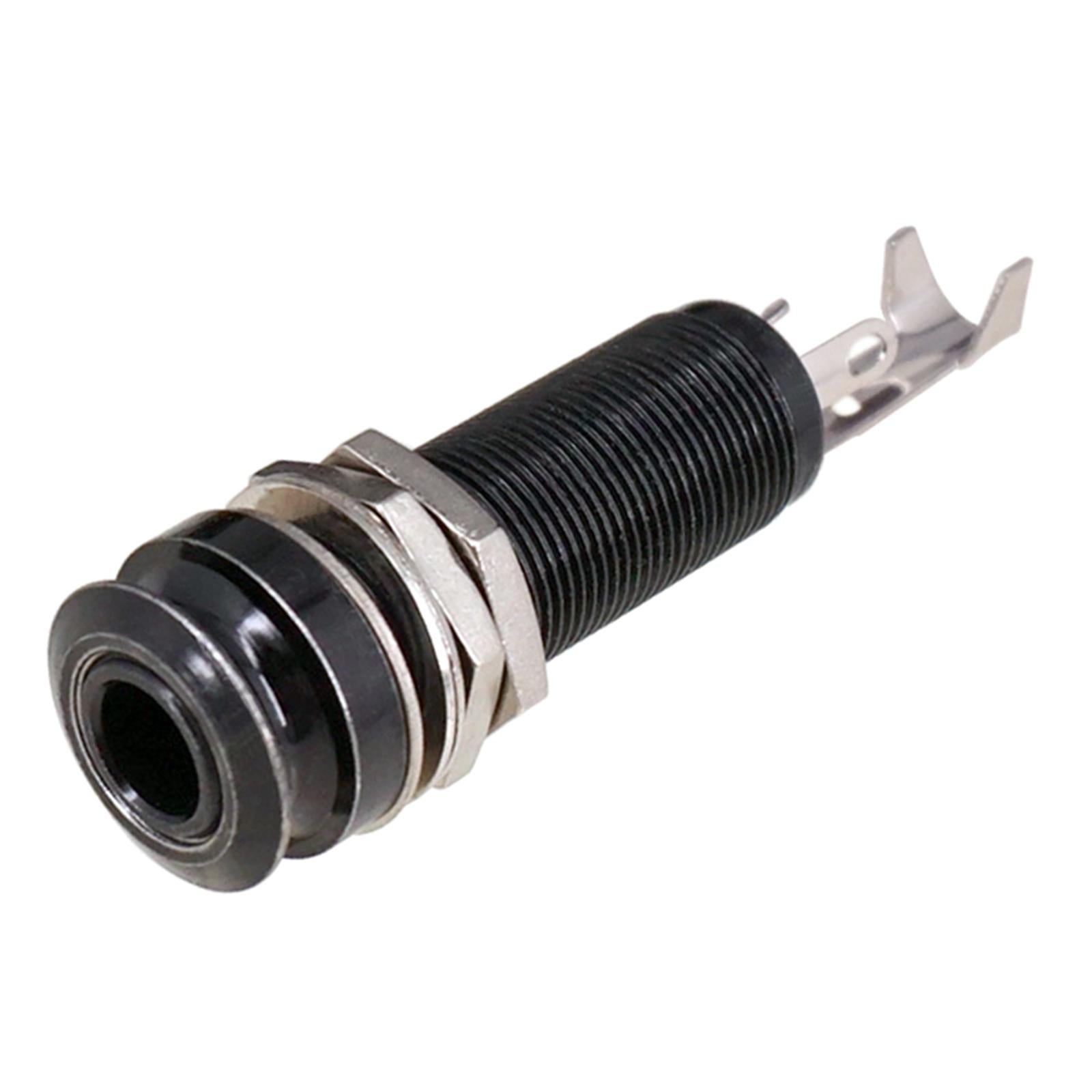 Threaded Cylinder Output Strap EndPin for Electric Guitar Black