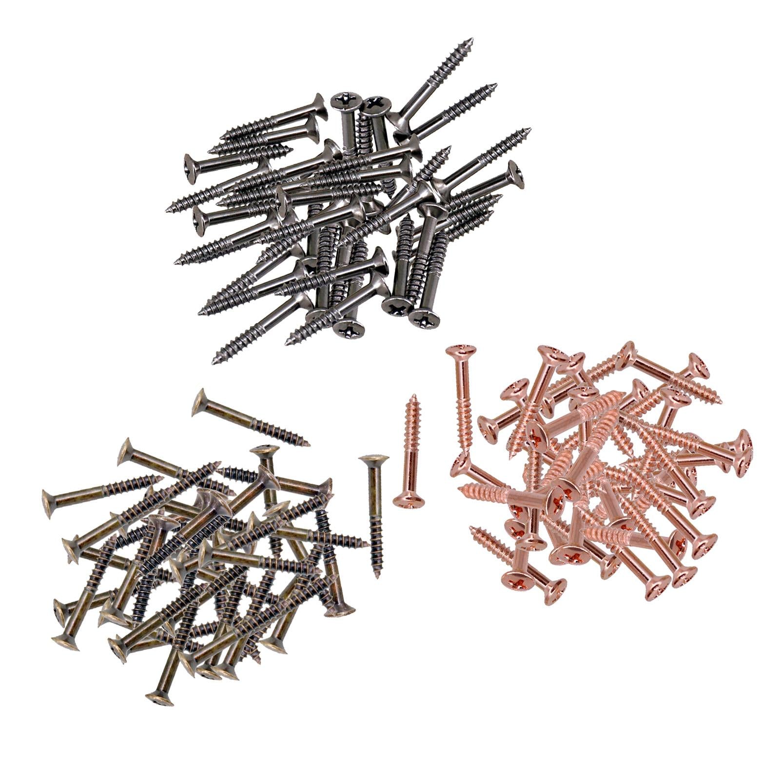 40Pack Guitar Humbucker Pickup Ring Mounting Screws Guitar Parts Red Copper